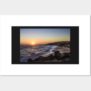 Sunset over the sand dunes at Gunnamatta Surf Beach, Mornington Peninsula, Victoria, Australia. Posters and Art